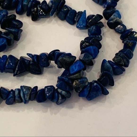 Sterling silver clasp natural stone chip necklace - Picture 3 of 7